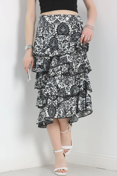 Kat Kat Uzun Etek Siyahindigo - Resim 5