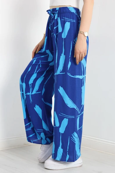 Desenli Dokuma Pantolon Saksmavi - Resim 5