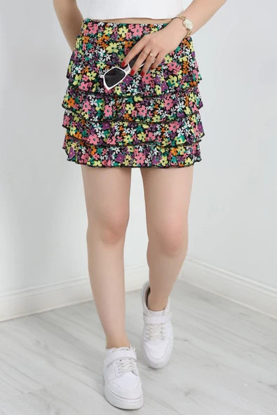 Desenli Kat Kat Mini Etek Pembesarı - Resim 3