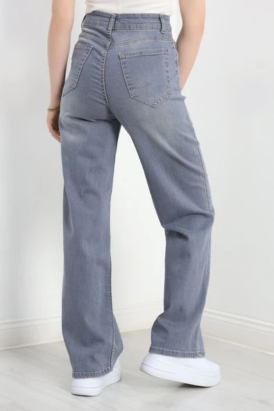 Palazzo Kot Pantolon Gray - Resim 6