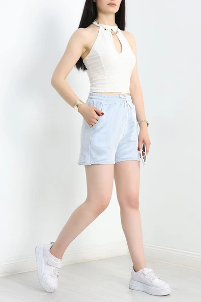 Su Yolu Şort Mavi - Resim 2