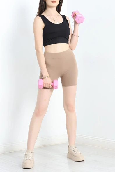 Kompak Kumaş Tayt Vizon - Resim 2