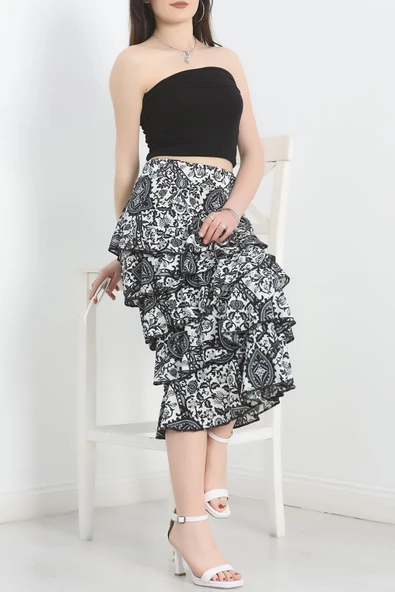 Kat Kat Uzun Etek Siyahindigo - Resim 4