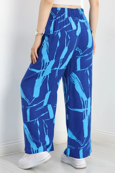 Desenli Dokuma Pantolon Saksmavi - Resim 6