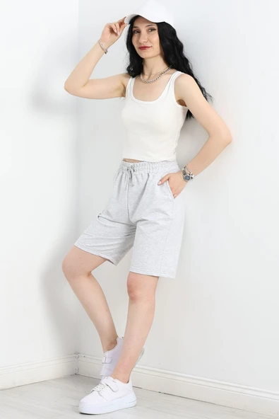 Kompakt 2 İplik Uzun Şort Karmelanj - Resim 4