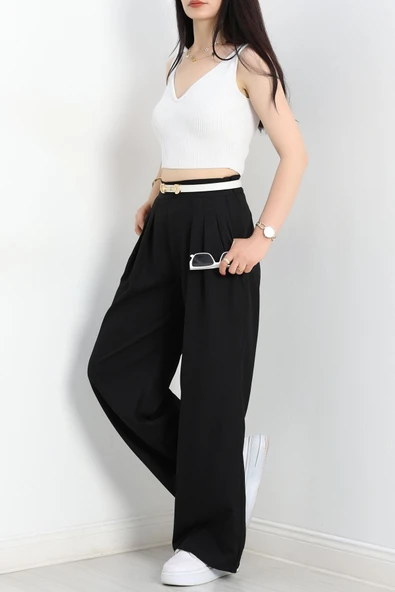 Pileli Pantolon Siyah - Resim 2