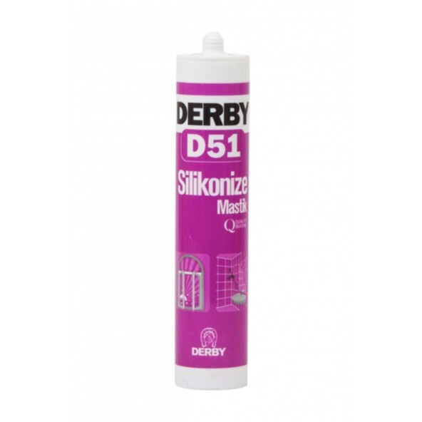Derby - D51 Silikonize Mastik Beyaz 500 gr.
