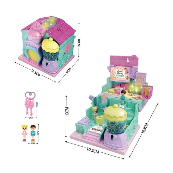 Nessiworld  QF2910-11-12-13-14-15 Işıklı Müzikli Aksesuarlı Ev Serisi Açılıp-Katlanır - Resim 3