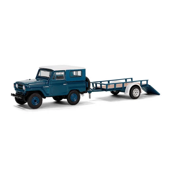 Nessiworld  Greenlight 1/64 Hitch & Tow Series 31 - 1961 Nissan Patrol Hard Top with Utility Trailer ürün görseli