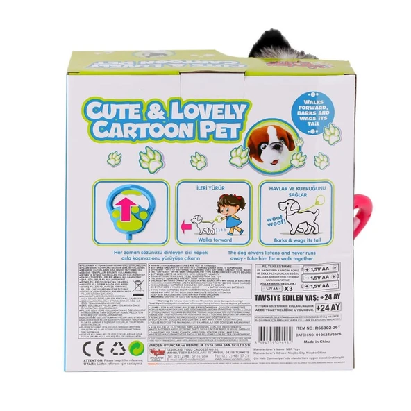 Nessiworld  PR66302-26T Yürüyen Tasmalı Peluş Yürüyen Husky - Resim 3