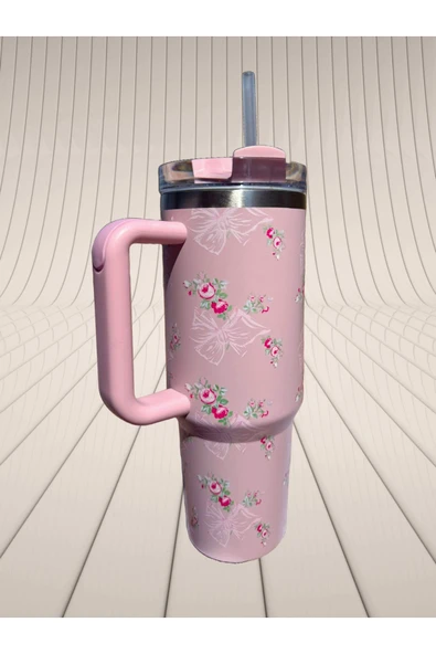 Pipetli 1,2 litre Kulplu Çelik Termos Renkli - 1