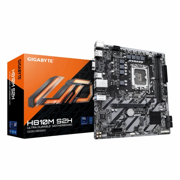 Gigabyte H810M S2H DDR5 (6400MHz)OC M.2 VGA/HDMI/DP PCIe 4.0 1851P mATX Anakart ürün görseli 1