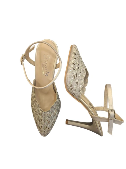 Solmaz Damla Bilekten Tokalı Taşlı Topuklu Ayakkabı - Resim 2