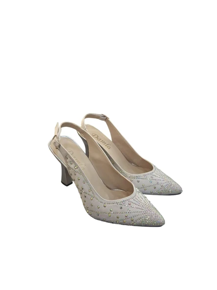 Solmaz Damla Çapraz Bağlı Taşlı Topuklu Ayakkabı ürün görseli