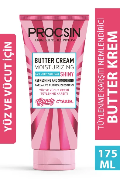PROCSİN BUTTER CREAM TÜY AZALTICI VE PÜRÜZSÜZLÜK EFEKTİ VEREN GÜNLÜK NEMLENDİRİCİ 175 ML - 2