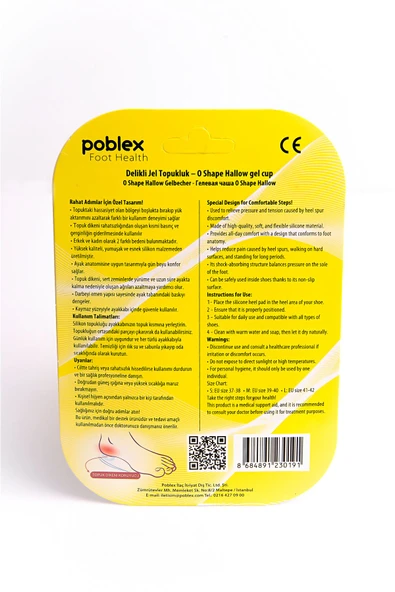 Poblex TOPUK DİKENİ İÇİN DELİKLİ JEL TOPUKLUK - S - 2