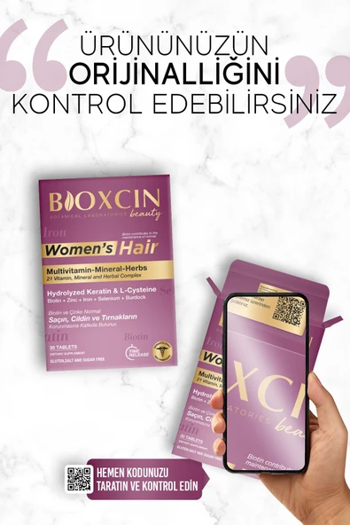 Bioxcin Womens Hair 30 Tablet - Keratin Kolajen Biotin Çinko Demir Selenyum Dul Avrat L Sistein. - 6