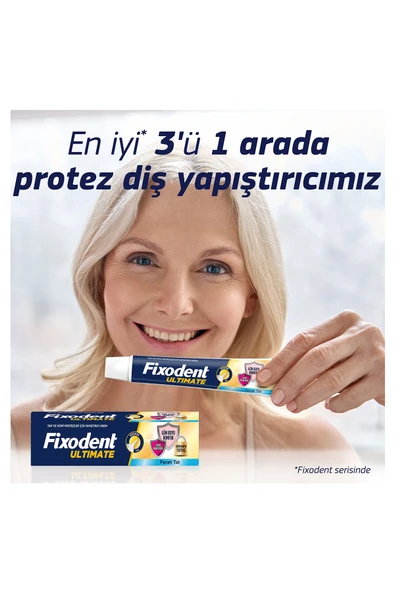 Fixodent Ultimate Ferah Tat Diş Protezi Yapıştırıcı Krem 40G - 6