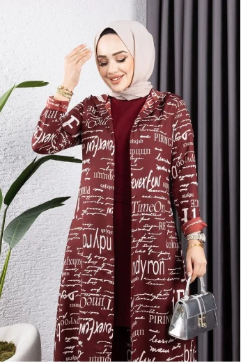 Tesettür 3 lü Takım vişne - 2