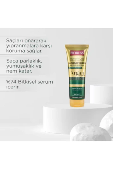 Bioblas Botanic Oils Argan Yağlı Saç Kremi 250 Ml Onarıcı Argan Saç Bakım Kremi - 3