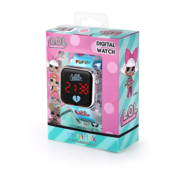 Miniflak LOL Surprise! Lisanslı LOL8003 Turkuaz Square Led Çocuk Saati - Resim 3