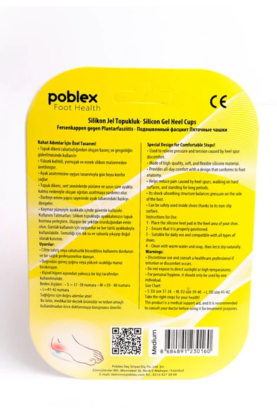 Poblex SİLİKON JEL TOPUKLUK - M - Resim 2