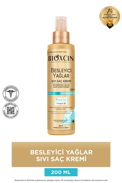 Bioxcin Besleyici Yağlar Sıvı Saç Kremi 200 ml - Sülfatsız. Kuru Ve Yıpranmış Saçlar Saç Dökülme Kar