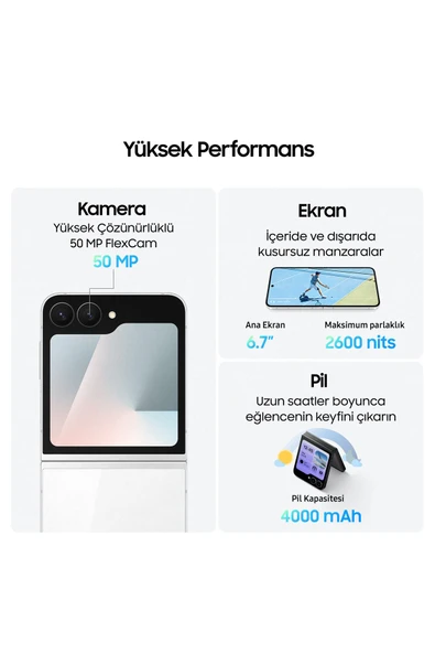 Galaxy Z Flip7 FE 256 GB Siyah Cep Telefonu - Resim 5