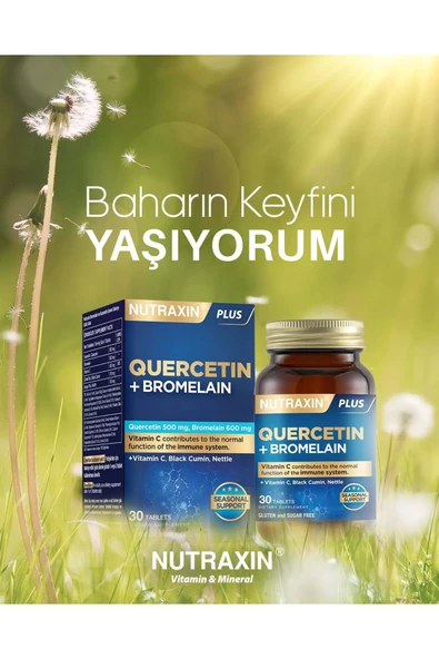 Nutraxin Quercetin Bromelain 30 Tablet - Kuersetin, Bromelain, Çörek Otu, C Vitamini, Isırgan Otu - Resim 5