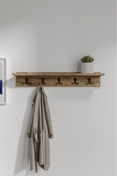 Afilli Atlas Portmanto Duvar Askılığı Elbise Askılığı Atlas Çam ( 85 cm ) - Resim 2