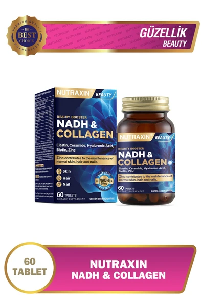 Nutraxin Nadh Collagen 60 Tablet Tip1 Tip3 Hyaluronik Asit, Elastin, Seramid, Resveratrol Glutatyon ürün görseli