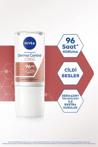 NIVEA Kadın Roll-on Deodorant Derma Control Clinical 50ml, C Vitamini İle Koltuk Altı Kararma Karşıtı - 3