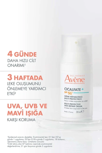 Avene Cicalfate+ Hassas ve Yıpranmış Ciltler için Yüksek Koruyucu İçeren Cilt Onarıcı Krem SPF50+ 30 ml - 2
