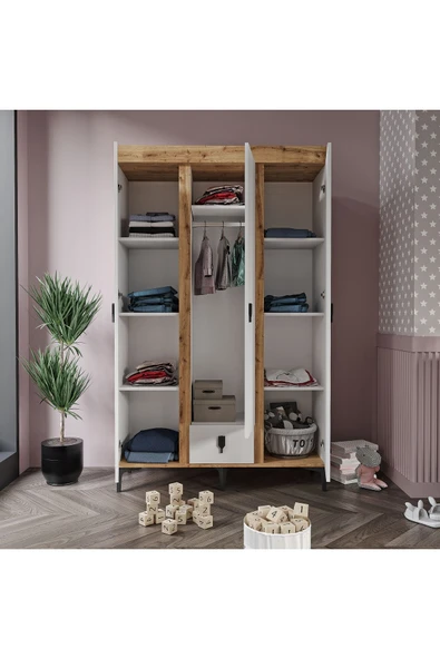 Afilli Rose Büyüyen Bebek Odası Takımı Safir Meşe Beyaz - 6