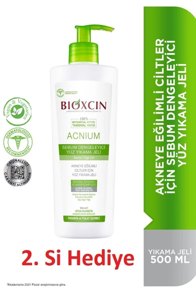 Bioxcin Acnium Sebum Dengeleyici Yüz Yıkama Jeli 500ml 1 Alana 1 Hediye - 7