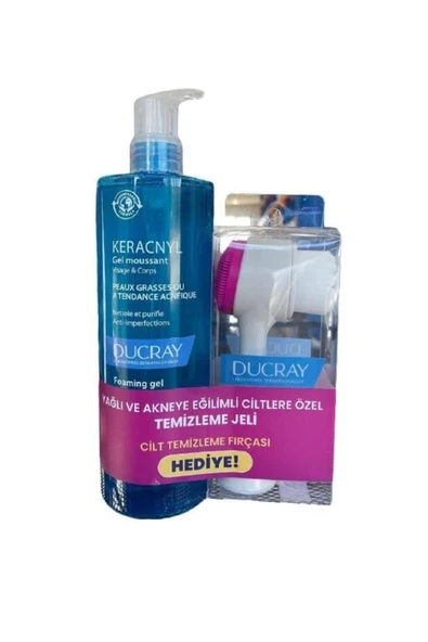 Ducray Keracnyl Gel Moussant 400 ml Fırça Hediyeli