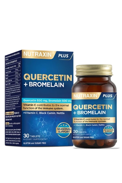 Nutraxin Quercetin Bromelain 30 Tablet - Kuersetin, Bromelain, Çörek Otu, C Vitamini, Isırgan Otu - Resim 2