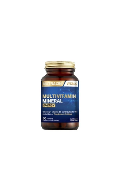 Nutraxin Multivitamin Mineral Energy Complex 60 Tbl - Magnezyum, Taurin, Kolin, Panax Ginseng, Q10 - 2