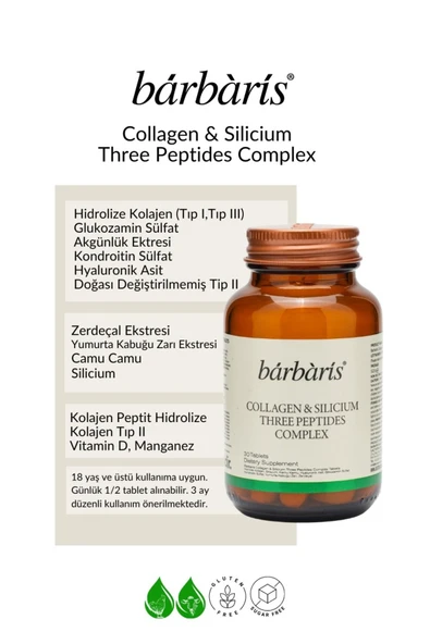 Barbaris Sılıcıum Three Peptides Complex 30 Tablet Tip 1-2-3 Eklem, Kıkırdak, Kemik - 2