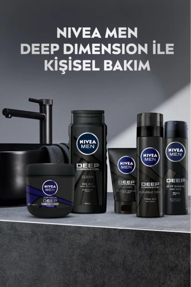 NIVEA MEN Erkek Yüz ve Sakal Temizleme Jeli Deep Dimension 100ml, Cilt Arındırıcı, Aktif Karbon - 4