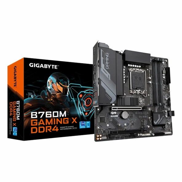 Gigabyte B760M Gaming X DDR4 (5333MHz)OC M.2 HDMI/DP PCIe 4.0 1700P mATX Anakart ürün görseli 1