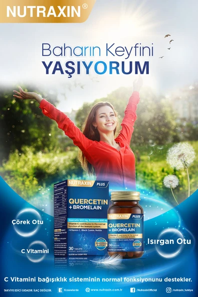 Nutraxin Quercetin Bromelain 30 Tablet - Kuersetin, Bromelain, Çörek Otu, C Vitamini, Isırgan Otu - Resim 4