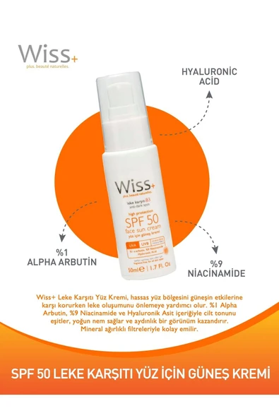Wiss Plus Leke Karşıtı Yüz Güneş Kremi B3 Antidark Spot Spf 50 50 Ml - 2