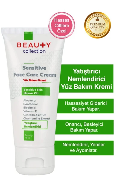 Beauty Collection Hassas Cilt Yüz Bakım Kremi 50ml Yatıştırıcı-Nemlendirici