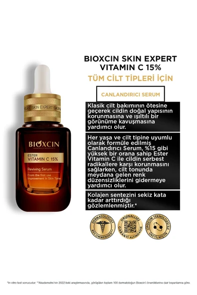 Bioxcin Vitamin C 15% Canlandırıcı Serum 30 ml - Ester C Niasinamid (B3 vitamini) - Resim 7