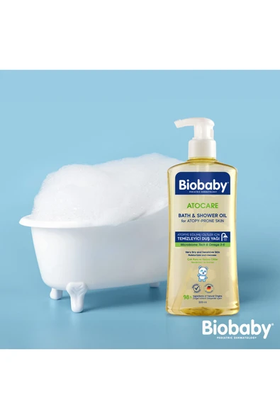 Biobaby Atocare Atpoi Eğilimli Ciltler İçin Temizleyici Duş Yağı 500 Ml Seramid Prebiyotik Omega 3 - 6 Yulaf - 4
