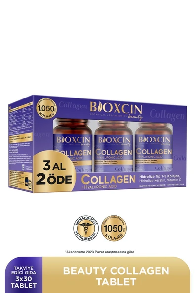 Bioxcin Beauty Collagen Tablet 3 Al 2 Öde - Tip1 Tip 3 Hidrolize Kolajen ürün görseli