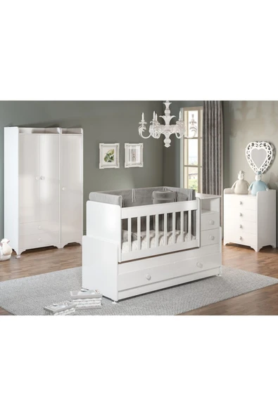 Afilli Sw 704a Swing Lüks Bebek Odası Takımı Beyaz