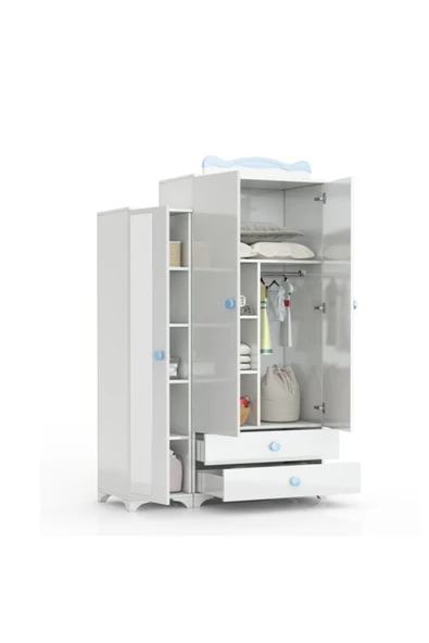 Afilli Bby 950 Büyüyebilen 3 Kapılı Bebek Odası Takımı Mavi - 4