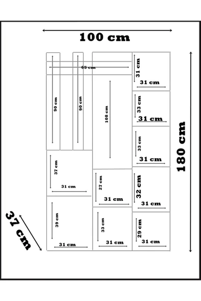 Afilli Nova Kapaklı Aynalı Portmanto Vestiyer Tamamı Mdflam Flora Antrasit - Resim 4